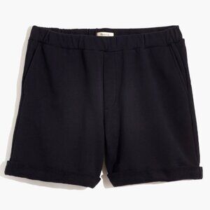 NEW NWT Madewell (Re)sourced Cotton Cuffed Sweatshorts Terry Shorts Black Comfy